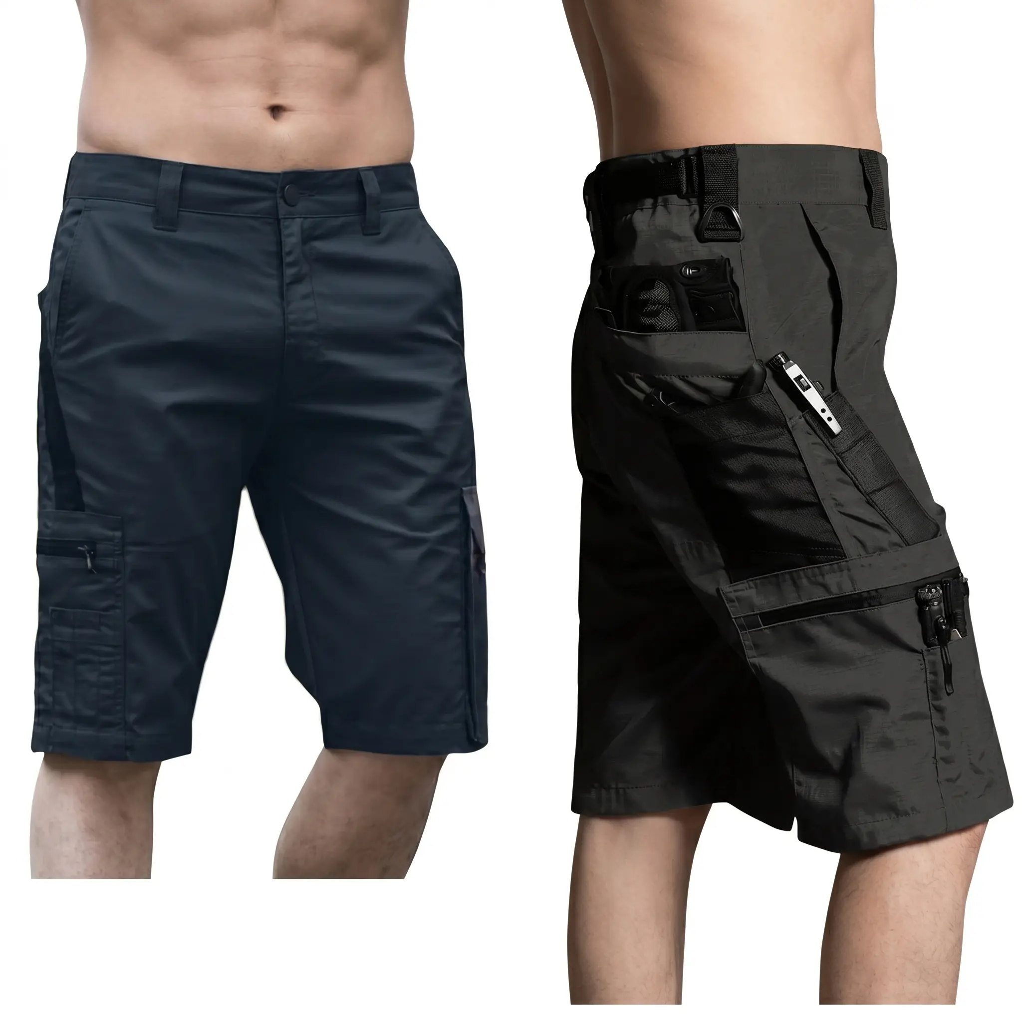 Black Men's Tactical Cargo Hiking Shorts, Quick Dry Stretch Water Resistant Ripstop Work Shorts with D-Ring & Zipper Multi Pockets, 9 Inch Lightweight Outdoor Golf Cycling Utility Shorts No Belt ,fathers day gifts 2026