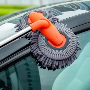 Car Washer Double Brush Mop Three Section Telescopic Car Mop CartVibe