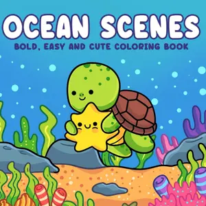 Comfy Cozy Ocean Scenes: Coloring Book for Adults and Teens with Super Cute Sea Creatures with Easy and Simple Designs for Relaxation: Bold & Easy Coloring (Bold, Easy & Cute Coloring Books)