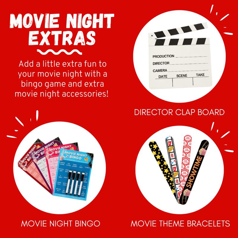 Movie Night Co.™ Gift Box Set Snacks + Movie Night Bingo & More