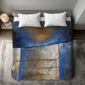 Begin Home Decor C1DCKSW02TYBFG Luminous Blue Bronze Abstract King Size Duvet Cover - Home Decor