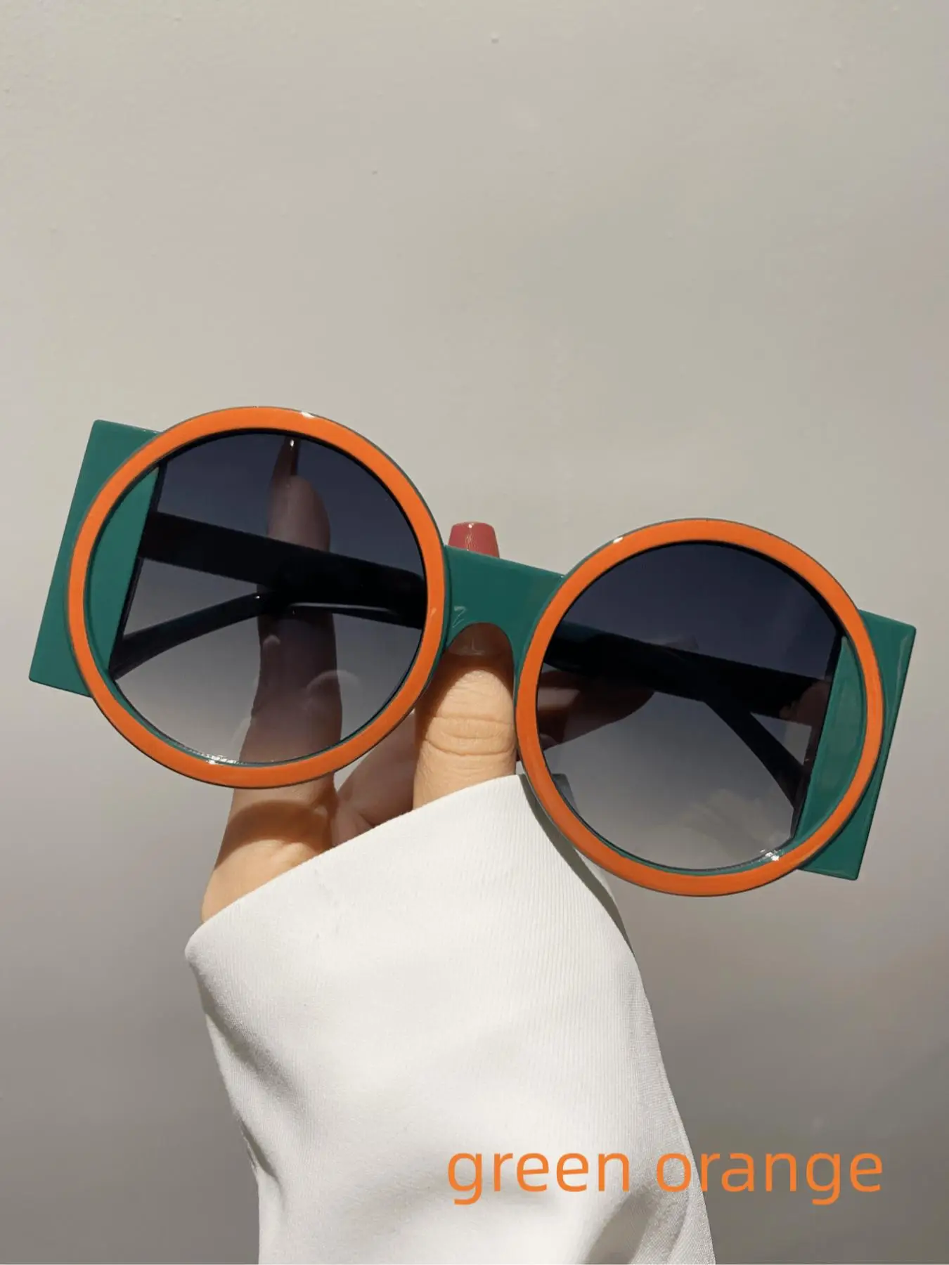 Vintage Round Frame Sunglasses (1 Pair), Large Frame Fashion Sunglasses for Everyday Use, Outdoor Sports Sunglasses for Men and Women