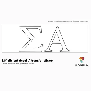 Pro-Graphx Sigma Alpha Sticker Greek Sorority Decal for Car, Laptop, Windows, Officially Licensed Product, Girls College Group Monogram Design 2.5" Tall - White