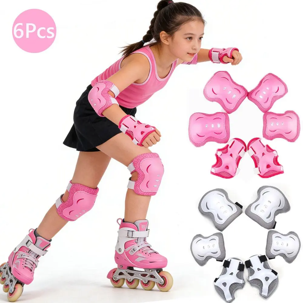 6 in 1 Knee Pads Elbow Pads with Wrist Guards for Ages 3-10, Protective Gear for Skating, Cycling, Biking,Roller Skates,Scooters