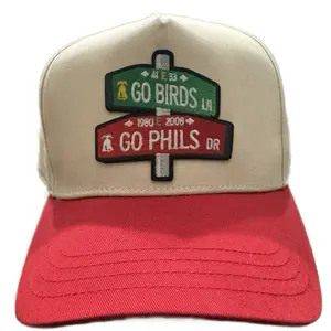 Philly Streets Hat - Go Birds & Go Phils DR Design - Red and Beige Colorway