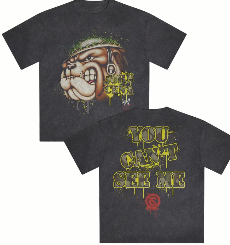 Black John Cena Snow Bulldog Boxy T-Shirt, Trendy Wrestling Regular Workout T-shirt, Wrestling Tee, Gift For Fan, For Men And Women