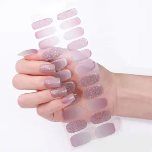 No Bake Gel Nail Strips- Lavender Sparkle