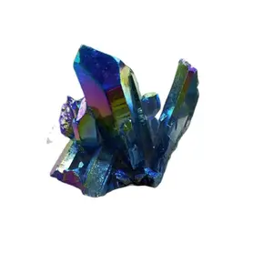 Rare Rainbow Titanium Flame Aura Quartz Crystal Cluster