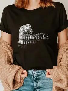 100% Cotton Rome Colosseum Italy Italia Roman Amphitheatre Ancient Rome T-Shirt