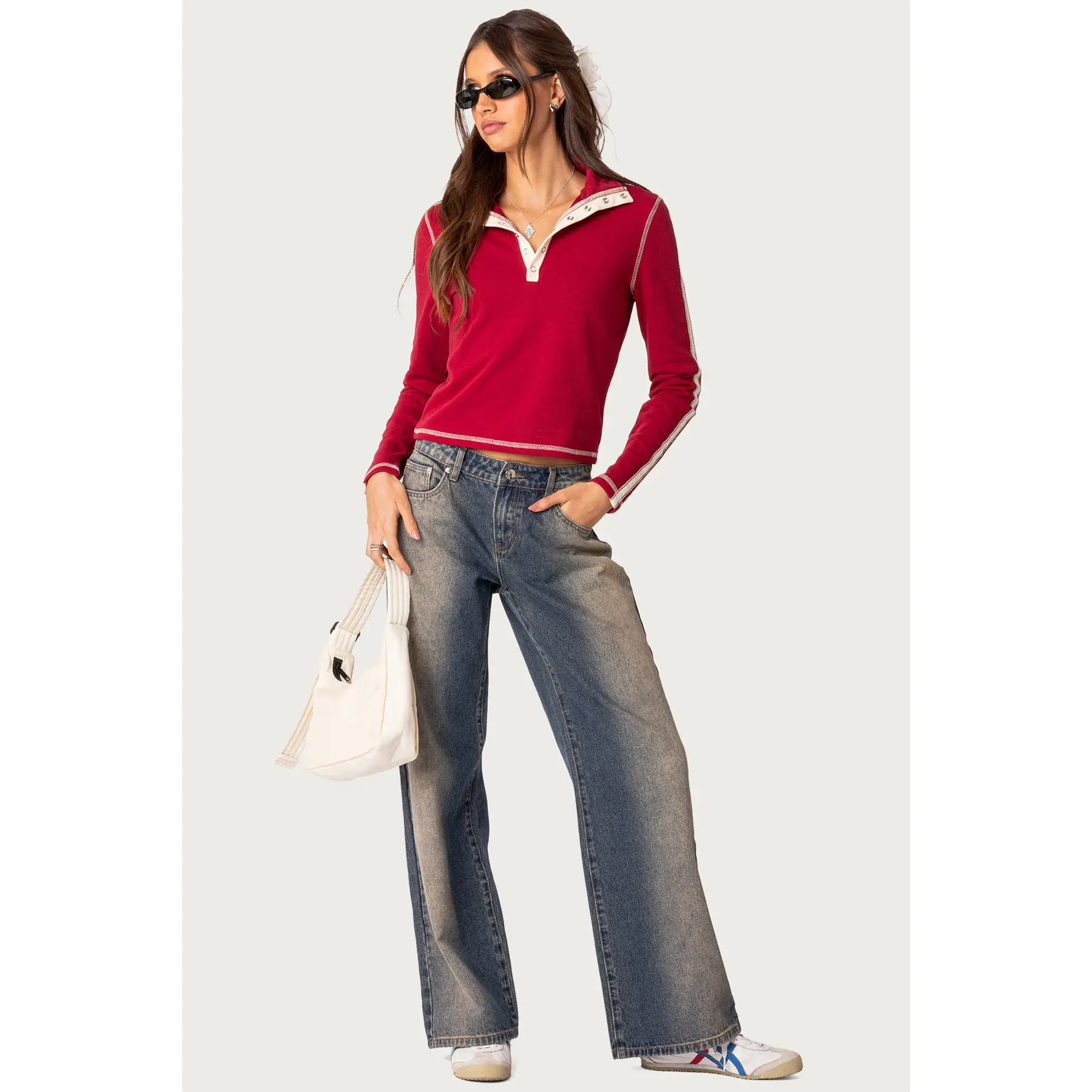 Raelynn Washed Low Rise Baggy Jeans