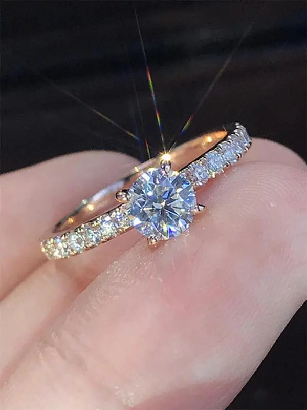 Elegant Rhinestone Decorated Ring for Women, Fashion Matching Jewelry for Party, Daily Clothing Decor, Trendy Wedding Engagement Anniversary Party Jewelry Gifts Design