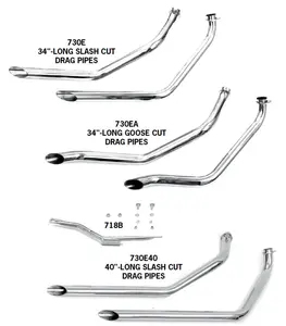 Paughco 2" Diameter 40" long Slash Cut drag pipes 730E2IN40