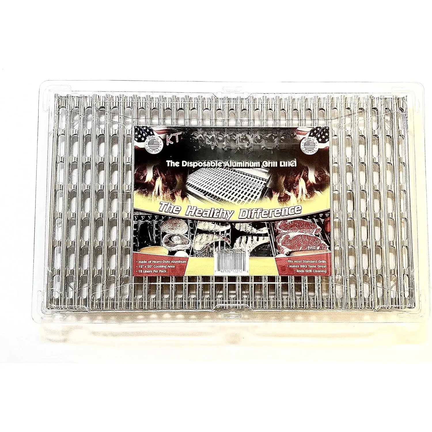 Disposable Aluminum Grill Liner. Set of 12 Sheets Topper