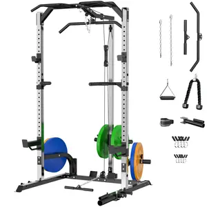 Lmdex Power Cage, Power Rack with LAT Pulldown, 1330 Pounds Capacity Workout Cage Dip Handles, Squat Rack for Home Gym … LMDEX