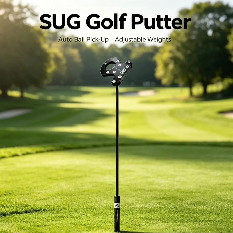 SUGMallet Golf Mallet Putter - Lightweight Torque-Free High MOI Design with Steel Insert Face, Forgiveness Alignment Aid, Off-Center Hit Correction, Clean Feel, Firm Feedback, Large Hitting Area, Long Shaft Unisex Precision Club for Putting Green Practice