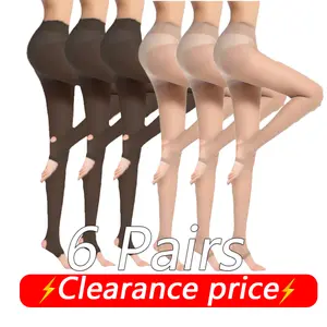 6 Pairs of MAX 154LB Women's 3D Ultra - thin Casual Free cut Pantyhose Transparent High waisted Super elastic Slim fit Tights