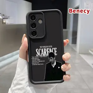 Scarface's Solitude Pattern TPU Phone Case Compatible with Samsung Galaxy S26 Ultra S24 S23 Plus S25 S22+ Shockproof Full Camera Protection Durable Slim Silicone Cover Smartphone Casing