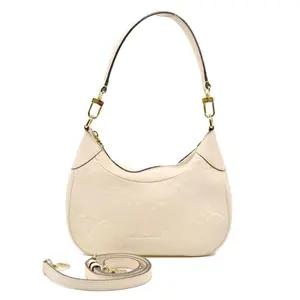 Pre-owned Louis Vuitton leather Shoulder Bags Empreinte Monogram Giant Bagatelle NM Creme RFID