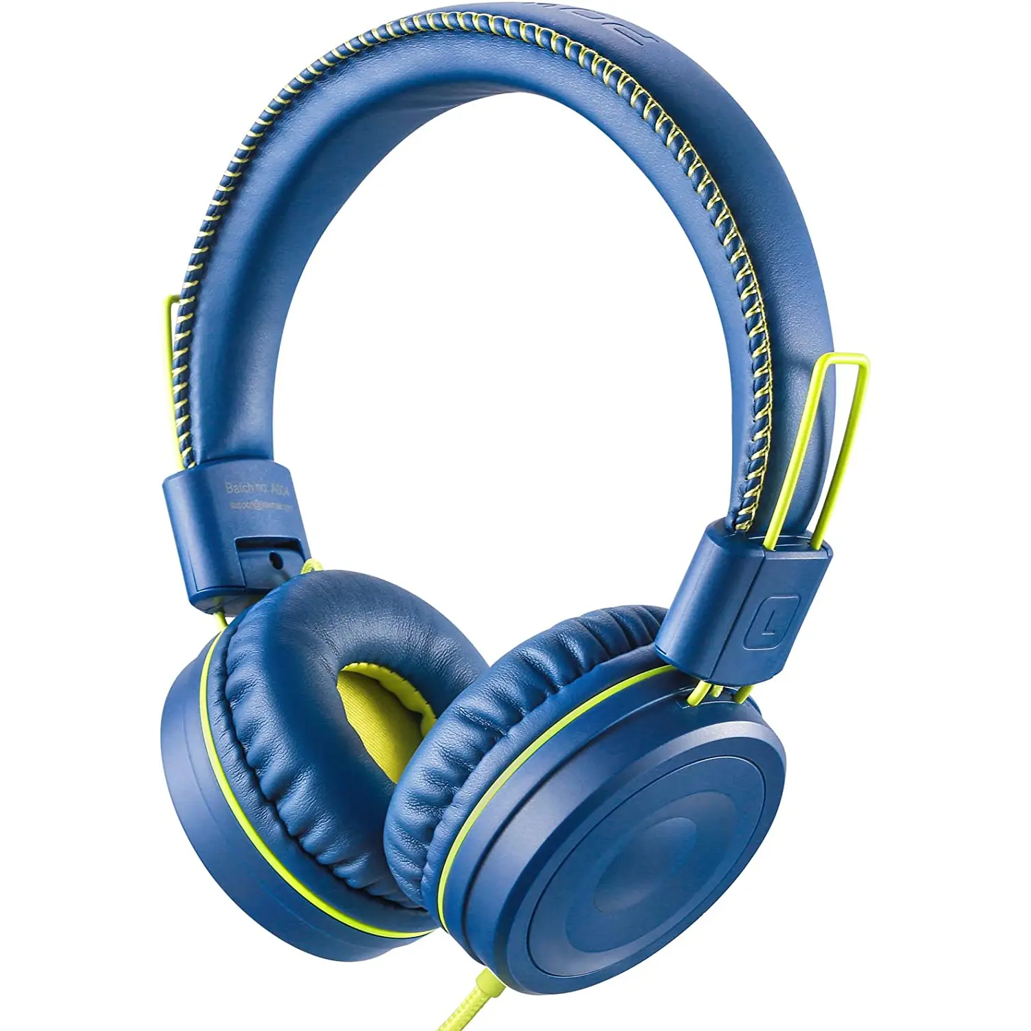 M1 Kids Headphones Wired Headphone for Kids,Foldable Adjustable Stereo Tangle-Free,3.5Mm Jack Wire Cord On-Ear Headphone for Children (Blue) POWMEE