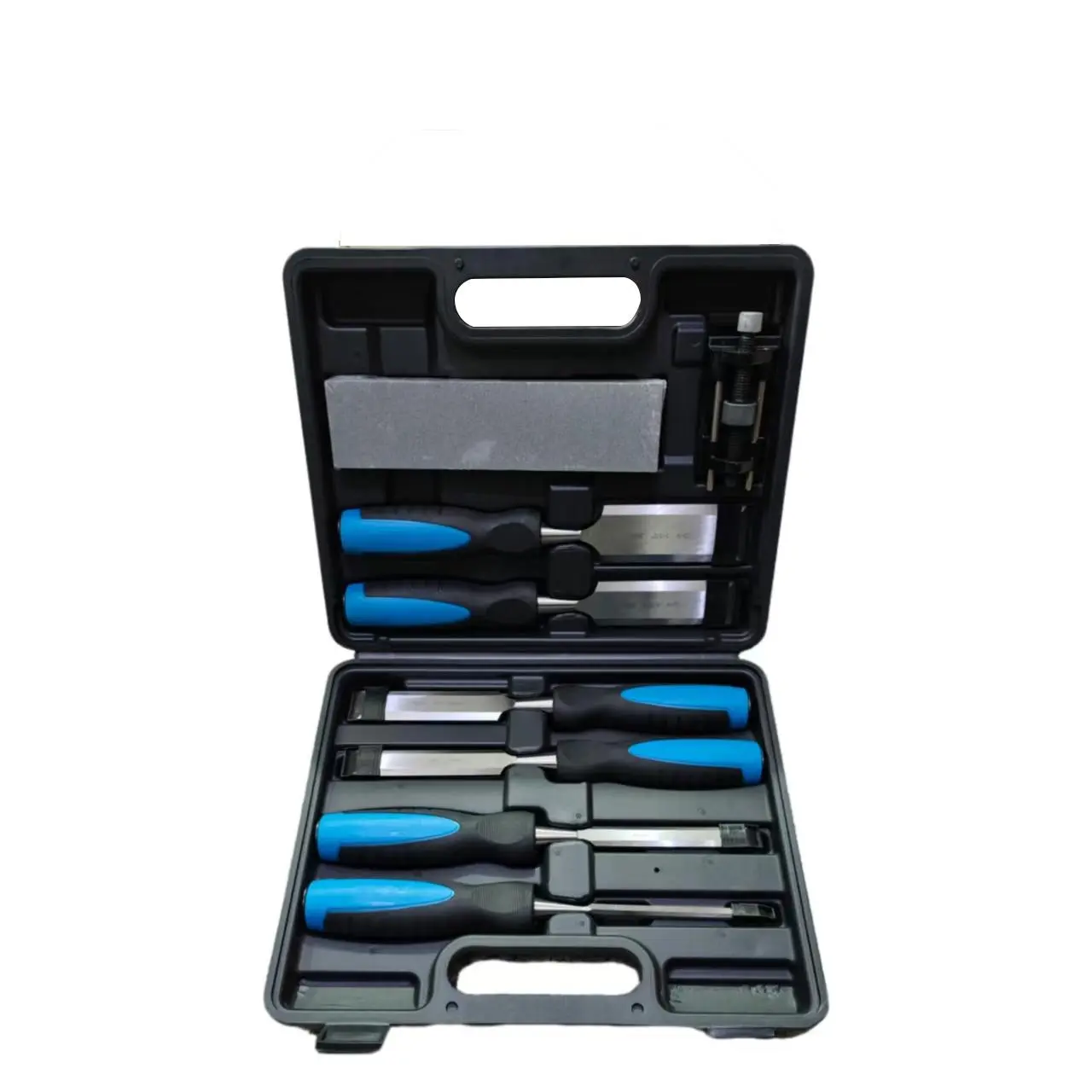 8-Piece Woodworking Chisel Set with Shock-Resistant Chrome Vanadium Steel, Plastic Handle and Non-Slip Design, Professional Multi-Functional Tools for Carpenters