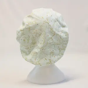 Mint & Gold Deer Bouffant Surgical Dental Scrub Cap Hat Cotton