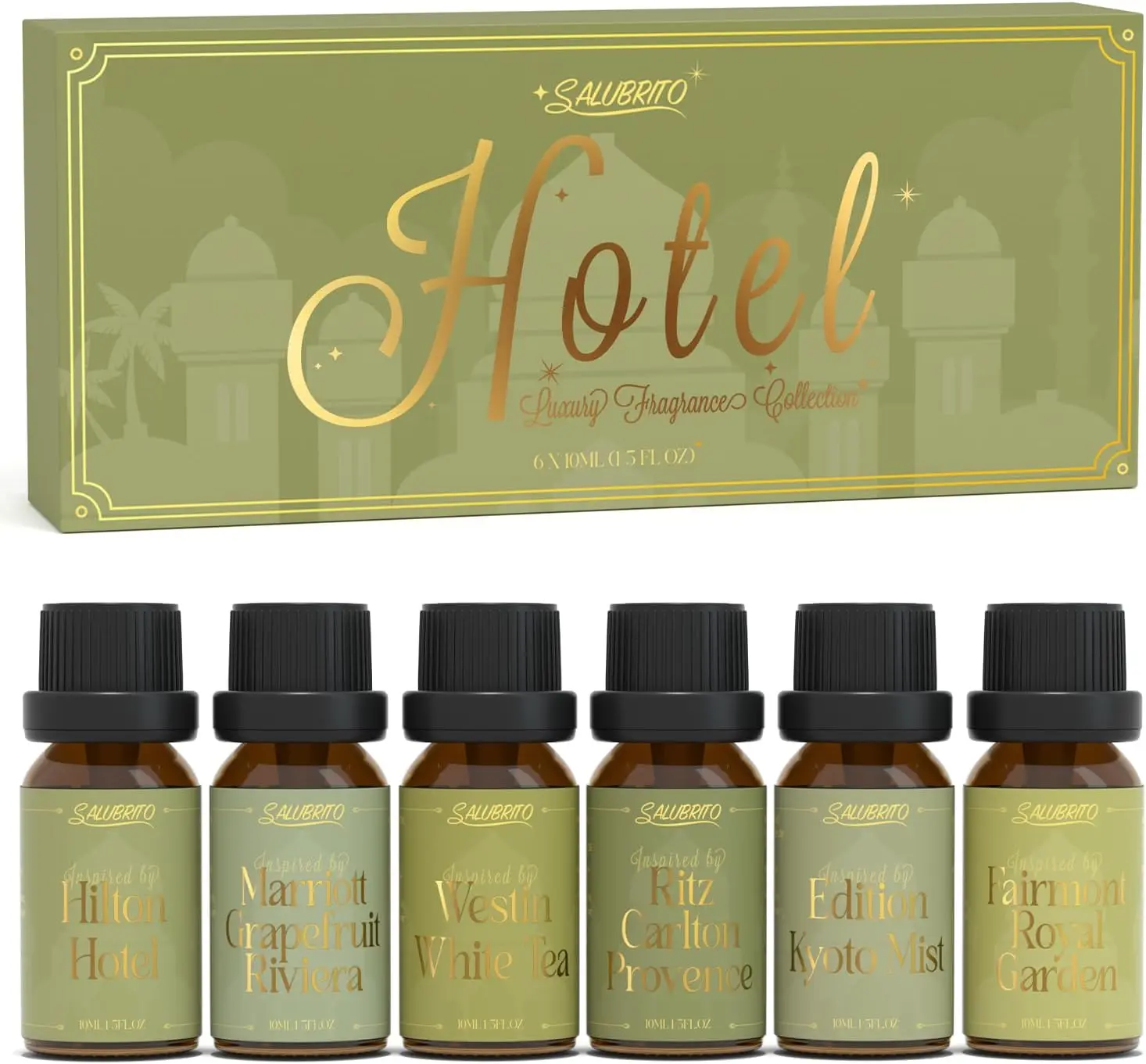 Hotel Fragrance Oil Set for Diffuser, Premium Essential Oil - Inspired by Classic Hotel Scents Re-Imagined, Gift for Women and Men
