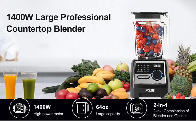 Food Processor Professional Blender, Max.2400W/1000W Blender And Grinder Combo 24000RPM Powerful Blenders Kitchen, 2 Containers Countertop Blenders Ice, Grinding, Milk Shake, Ice Slushie, Juice, Shake Food Processor Professional Blender, Max.2400W/1000W Blender And Grinder Combo 24000RPM Powerful Blenders Kitchen, 2 Containers Countertop Blenders Ice, Grinding, Milk Shake, Ice Slushie, Juice, Shake