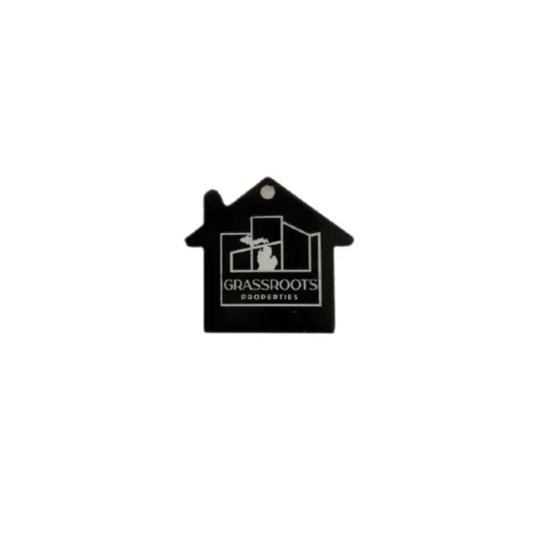 Laser engraved house keychains