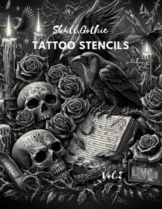Skull gothic tattoo designs: Tattoo stencils