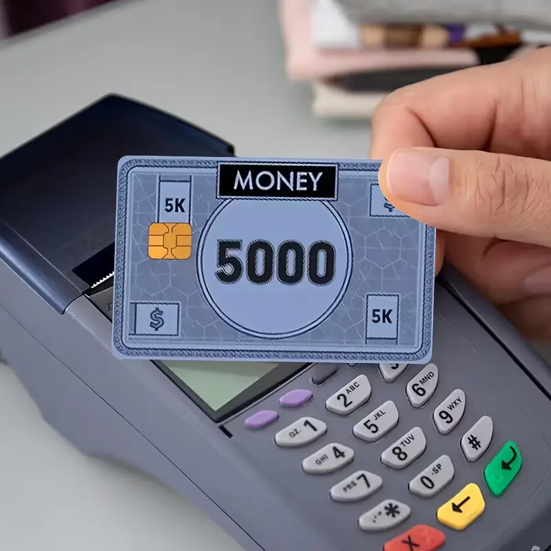 Funny Monopoly Cash 5000 Bill Debit Card Skin - Novelty Board Game Money Card Sticker Decal Waterproof Cover for Credit Cards