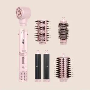 L'ANGE HAIR - TurboStyle 5-in-1 Air Styling & Drying System - Auto-Wrap Curlers, Volumizing Brush, Plug, Storage Bag, Curling Iron Set, Flawless Salon-Quality Results, Fast-Drying Brushless Motor, Dual Voltage, All Hair Types, Smooth, Attachment, Smoothin