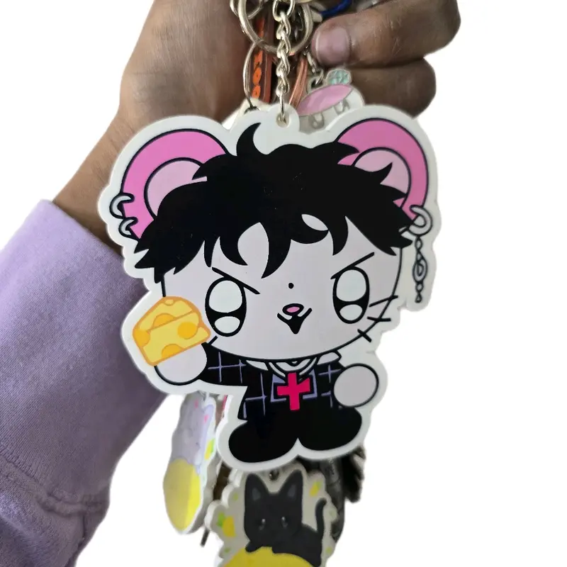 Kpop Oversized P1H Themed Playful Bag Charms - Adorable Animal Faces Character Keychain & Twillies, Mini Handbag Accents for P1ece, Bag Accessories That Create a Satisfying Click