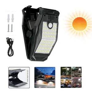 Outdoor Motion-Sensor Light, Waterproof Solar Light, Clip-On High-Brightness Solar Security Light, Ideal for Outdoor Fence Connections and Camping scenarios.