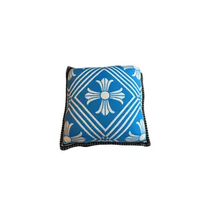 Blue Cross Cashmere Pillow "Blue - Large" CHRM0278