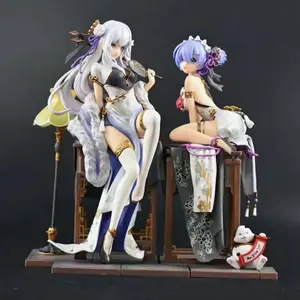 30cm Re:Zero Emilia & Rem Figure - Cheongsam Ver. PVC Statue, Anime Collectible Model, 2-Piece Set with Base, Fans Gift