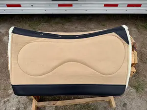 Impact Protection Saddle Pad Tan with Black Leather and 3/4" Fleece