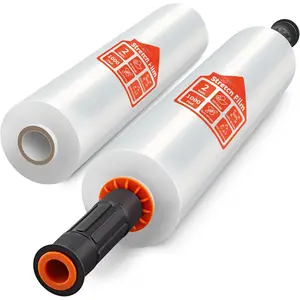 Stretch Film, 15 Inch x 1000  Shrink Wrap for Pallet Wrap, Industrial Strength Stretch Wrap with Handles, Moving Wrapping Plastic Roll, 60 Gauge, 2 Pack, Clear