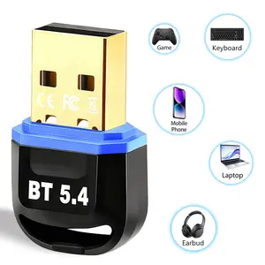 Bluetooth Adapter for PC, BT 5.4 EDR USB Dongle, Fast Transfer, Bluetooth Adapter for Headphones X-Box Speakers Keyboard Mouse, Win 10/11/7/8/8.1 Plug-n-Play, Fast & Stable Connection