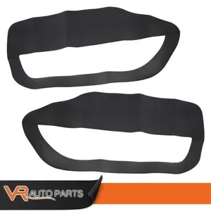 2PC Black Leather Door Panel Insert Card Cover Kit, Car Interior Decorative Accessory for Ford Mustang 2005-09