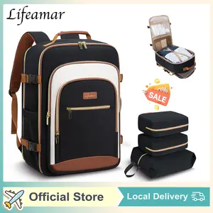 【Buy 1 Get 3】Travel Backpack for Women & Men as Personal Item Flight Approved, Large Capacity Carry on Backpack for Airplanes with 3 Packing Cubes and Laptop Compartment, Waterproof WeekenderBag for Hiking, Overnight