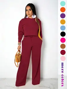 2026Women's Solid Color Casual Two-Piece Set, Pants Suit, Sports Two-Piece, Elegant Long Sleeve, Valentine's Day, Valentine's Day gifts,