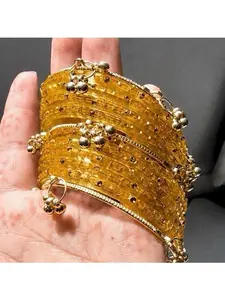 Women's Kashmiri Bangle Set - Elegant Minimalist Fashion Bracelet, Costume Jewelry Accessory