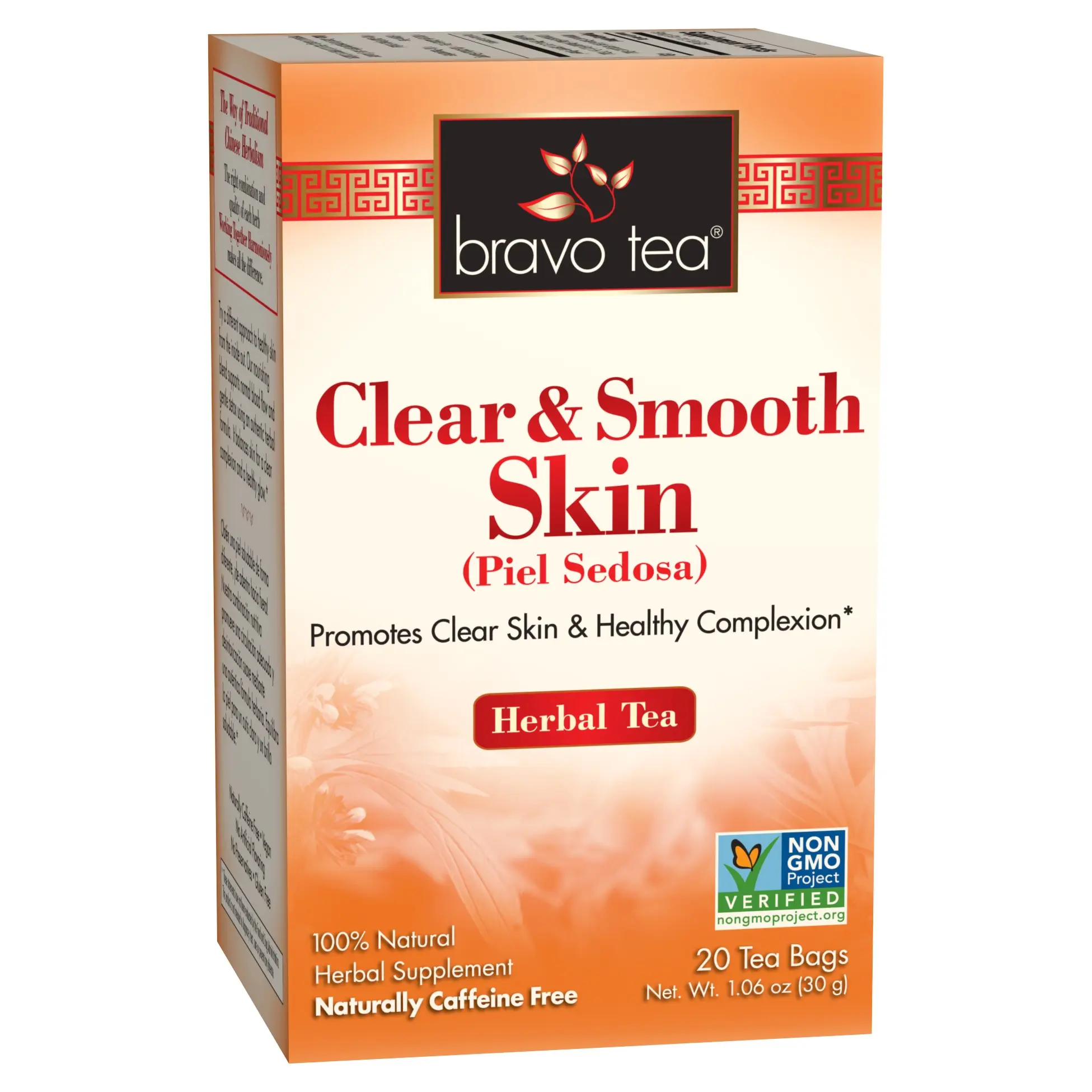Bravo Tea Clear Skin herbal tea caffeine free