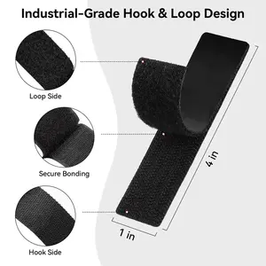 96 PCS Heavy Duty Hook and Loop Strips, Double Sided Reusable Adhesive Mounting Tape for Wall Hanging, Picture Frames, Cable Organizer, DIY Home Use，No drill wall mounting solutions，TikTok organization hacks 2026