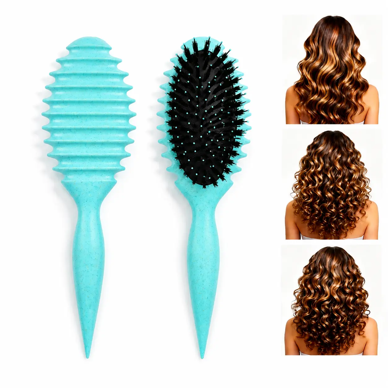 【2026 New Arrival】Curly Hair Brush, Define Curl Brush, Curling Brush, Curl-Defining Detangling Brush with Flexible Anti-Static Teeth for Wet Curly, Wavy and Coily Hair, Professional Hair Tool for Women's Daily Styling