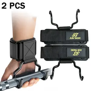 Weight Lifting Hooks for Deadlifting (1Pair) Adjustable Neoprene Wrist Support Wraps - Grip Enhancer for Pull Ups Lat Pulldowns Rows Anti Slip Gym Workout Power Straps for Men Women Teens