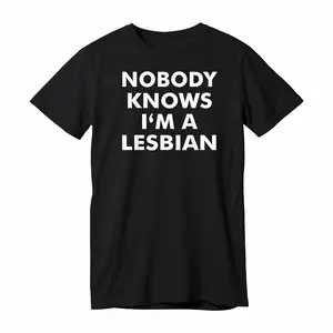 Nobody Knows I'm a Lesbian - LGBTQ Gay Pride, Unisex Heavy Cotton T-shirt