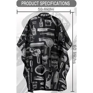 Professional Waterproof Hair Styling Cape Nylon Haircuting Salon Cape Gown Hair Salon with Snap Closure - 50" x 60"