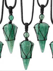 Natural Crystal Pendant Necklace, East Lake Wish Fulfillment, Six-Sided Cut Crystal Stone, Energy Enhancing Jewelry for Men and Women