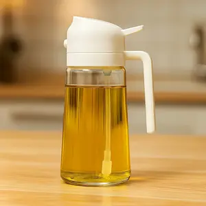Kitchen Oil Sprayer Set, 470ml Large Capacity Oil Bottle, 2-in-1 Spray and Pour, Fits Air Fryer, Olive Oil, Soy Sauce, Cooking Oil, Leak-Proof Design and Easy to Clean